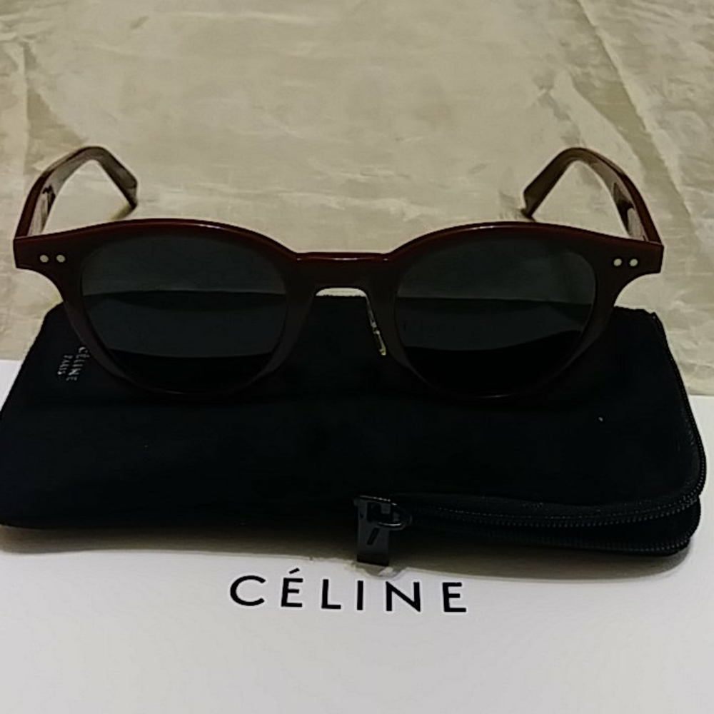Celine Burgundy Round Oval Sunglasses